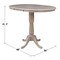 International Concepts Round 36 in Rd Top Pedestal Table, 12 in Leaf, 40.9 inH, Adjust Ht, Washed Gray Taupe, 36 W, 48 L, Wood K09-36RXT-6B-2 - alternate 8